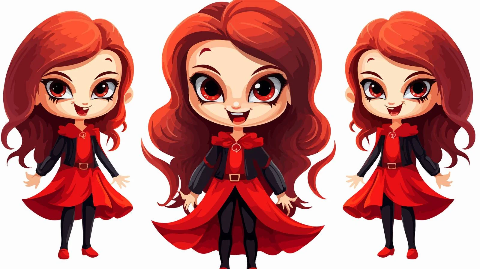 Cute Cartoon Vampire Girl Vector Illustration — free download from Dotvec