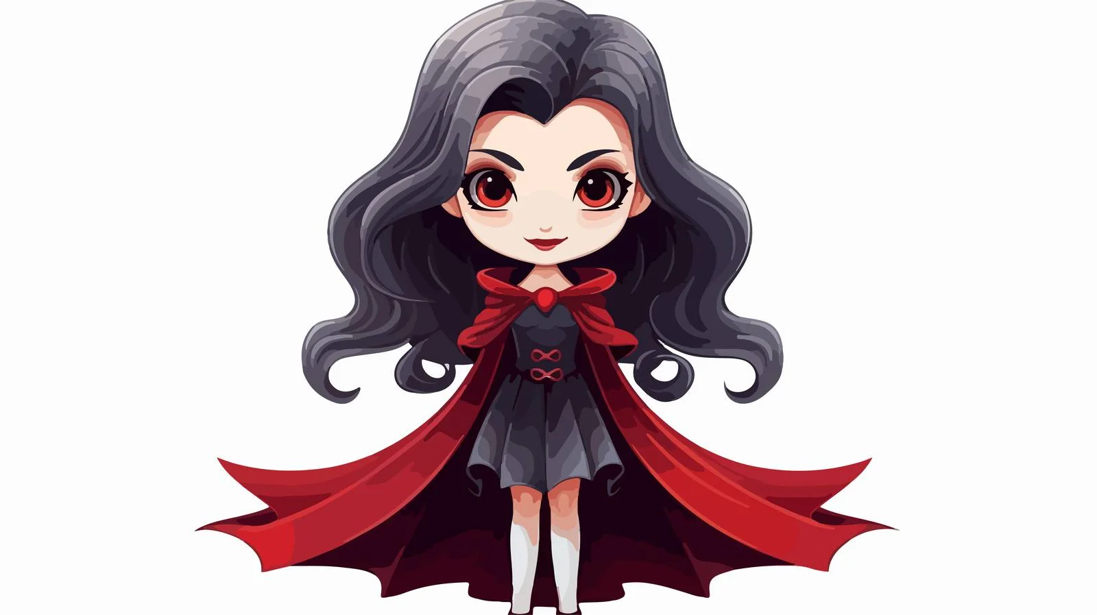 Cute Cartoon Vampire Girl Vector Illustration — free download from Dotvec