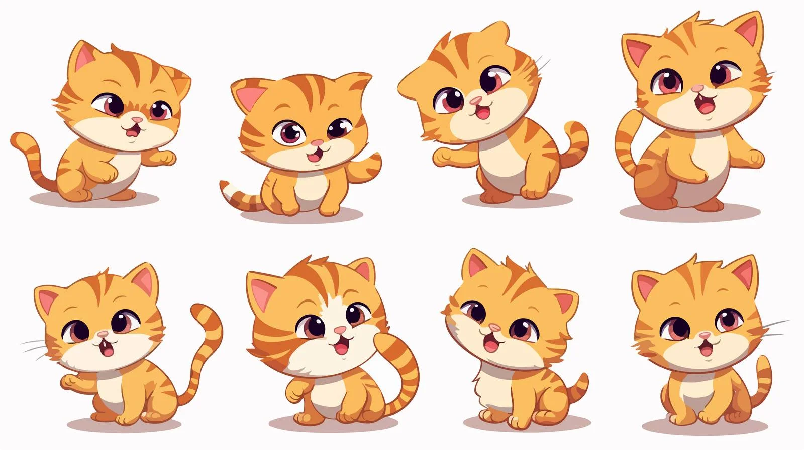 Adorable Cat Poses Bundle — free download from Dotvec
