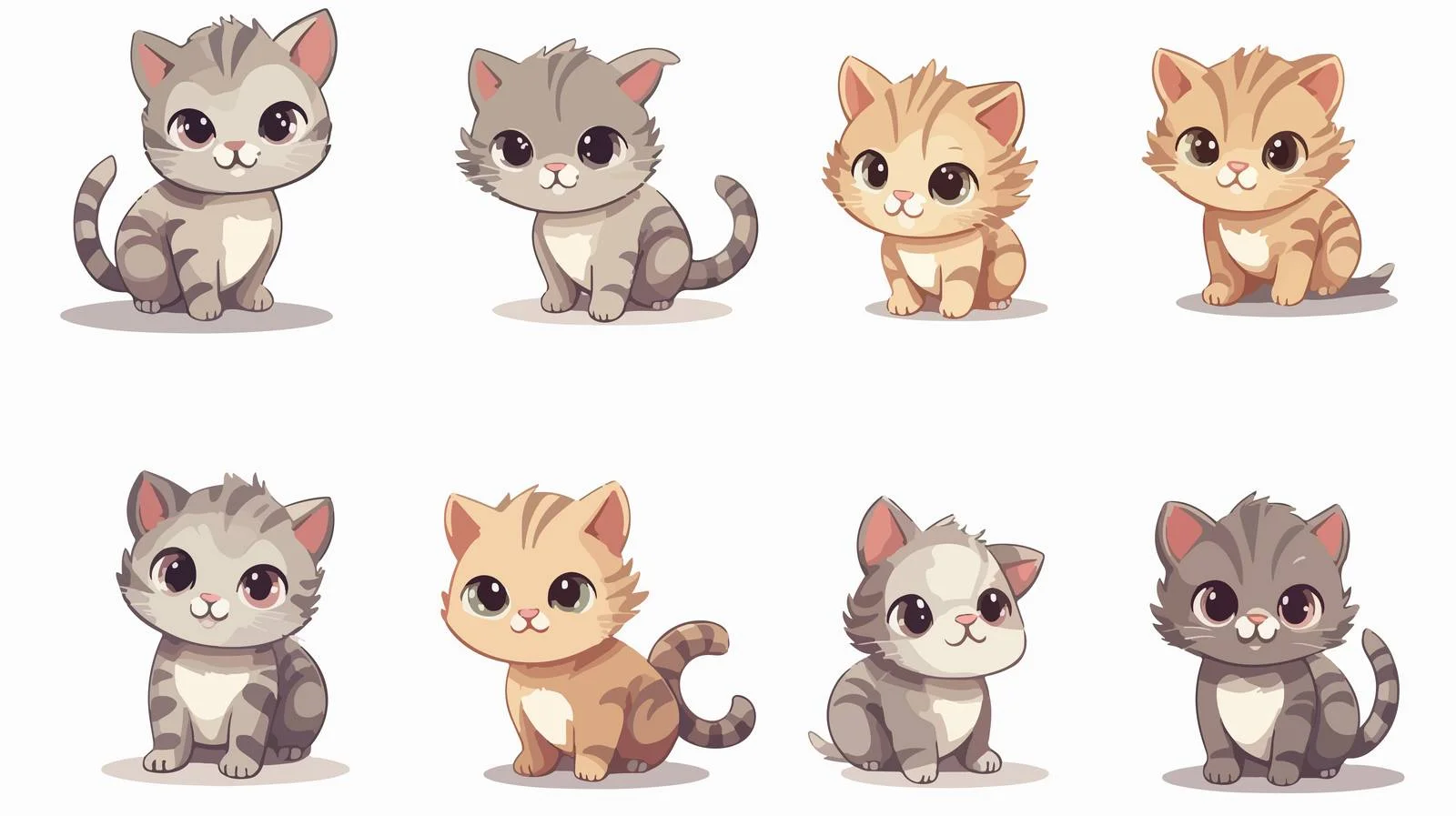 Adorable Cat Pose Style Set Bundle — free download from Dotvec