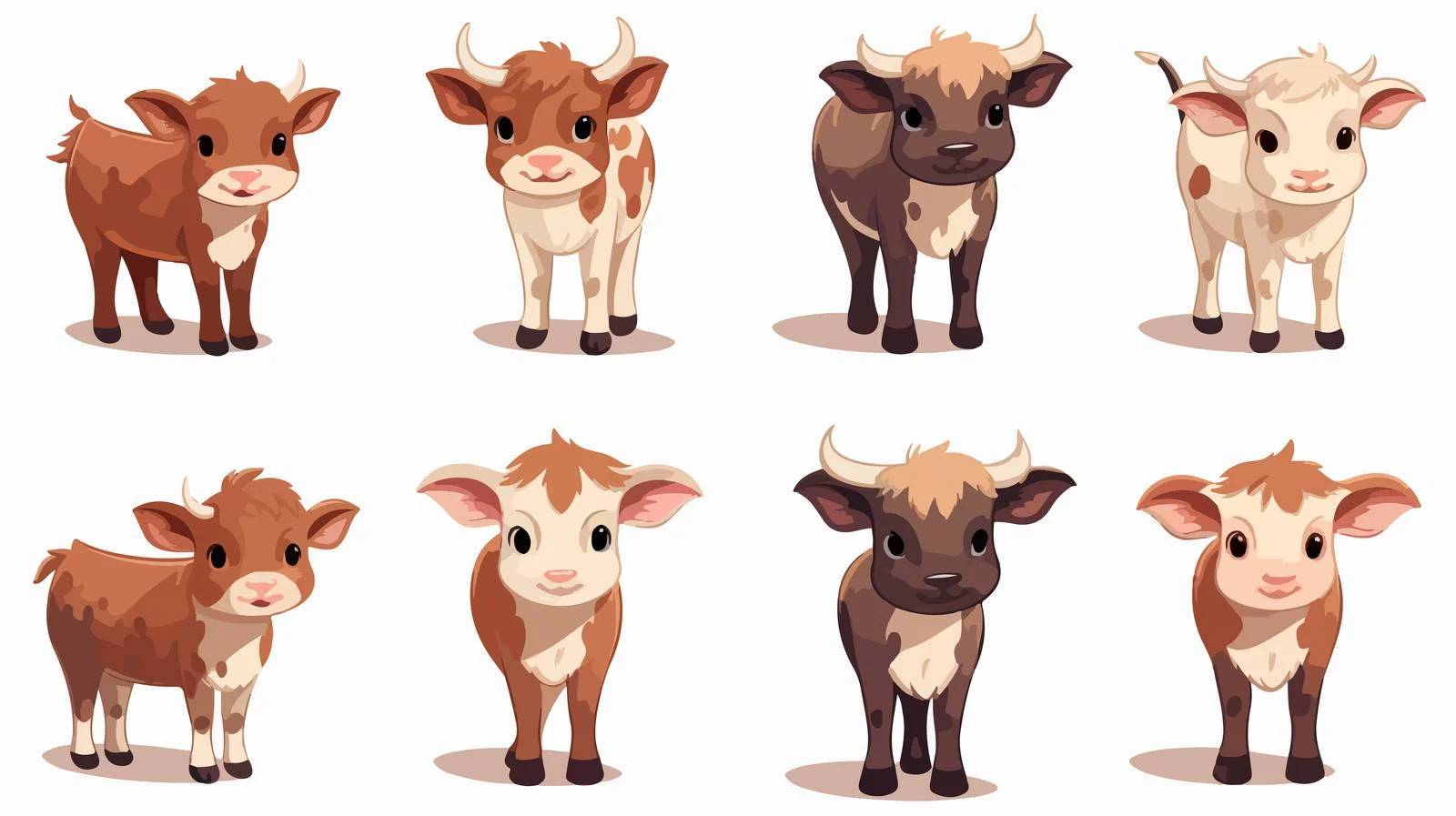 Adorable Cartoon Cattle Collection — free download from Dotvec