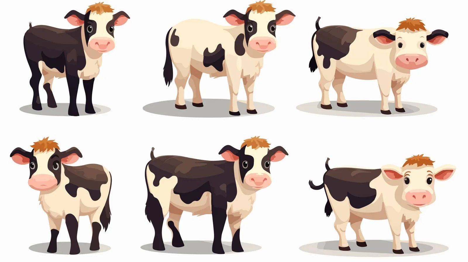 Cattle Cartoon Vector Illustration Set — free download from Dotvec