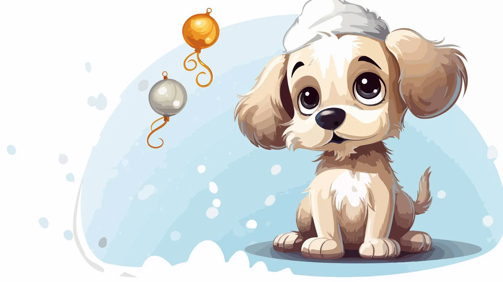 Festive Dog with Thought Bubble Vector — free download from Dotvec