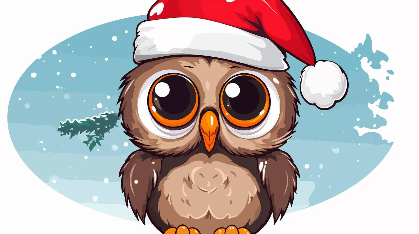 Whimsical Christmas Owl with Thought Bubble — free download from Dotvec