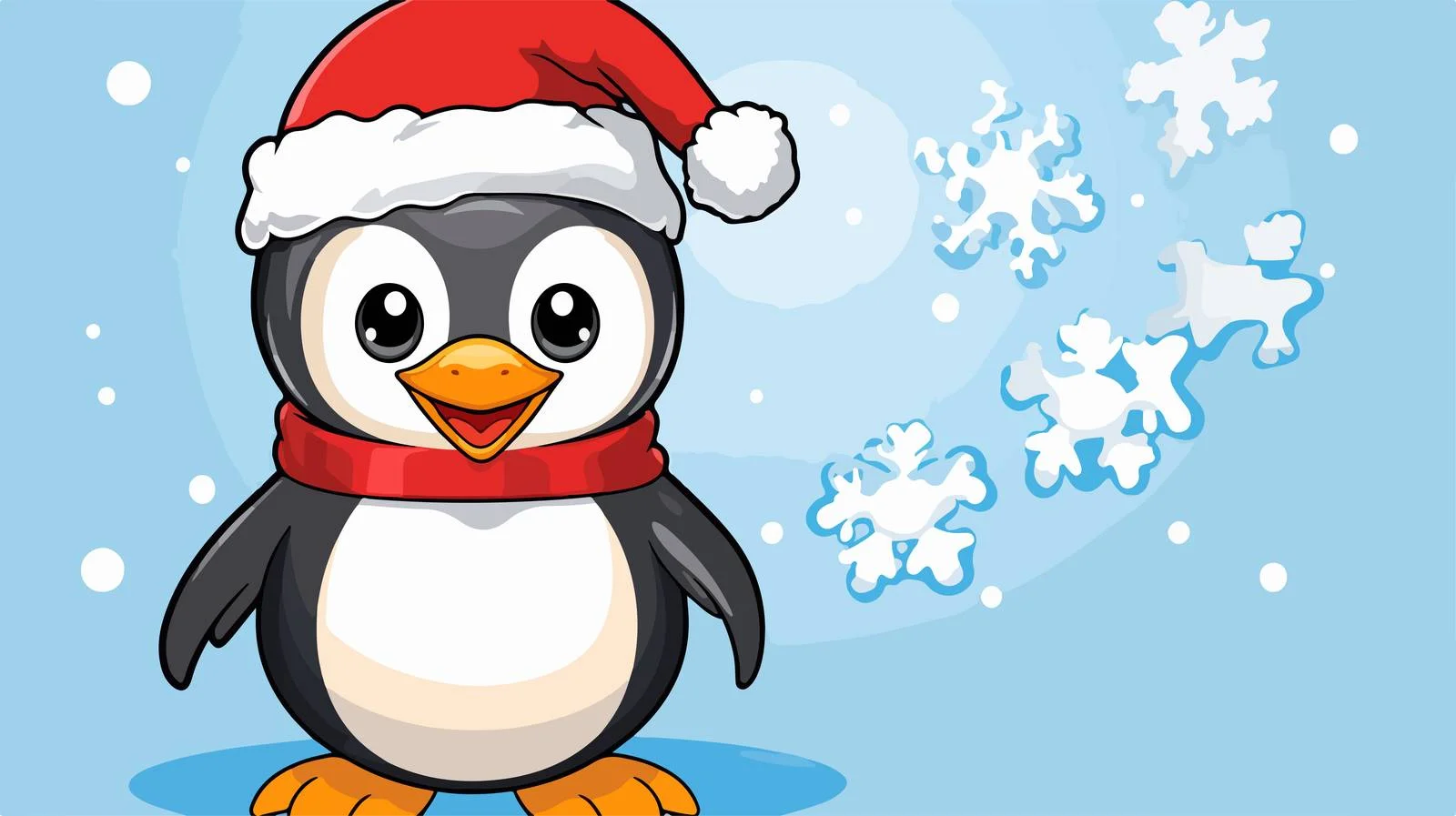 Festive Penguin Speech Bubble Comic Illustration — free download from Dotvec