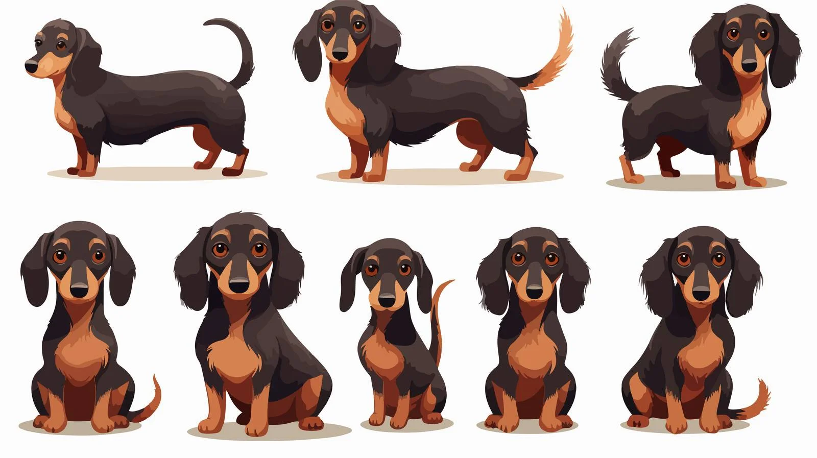 Dachshund Dog Poses Bundle — free download from Dotvec