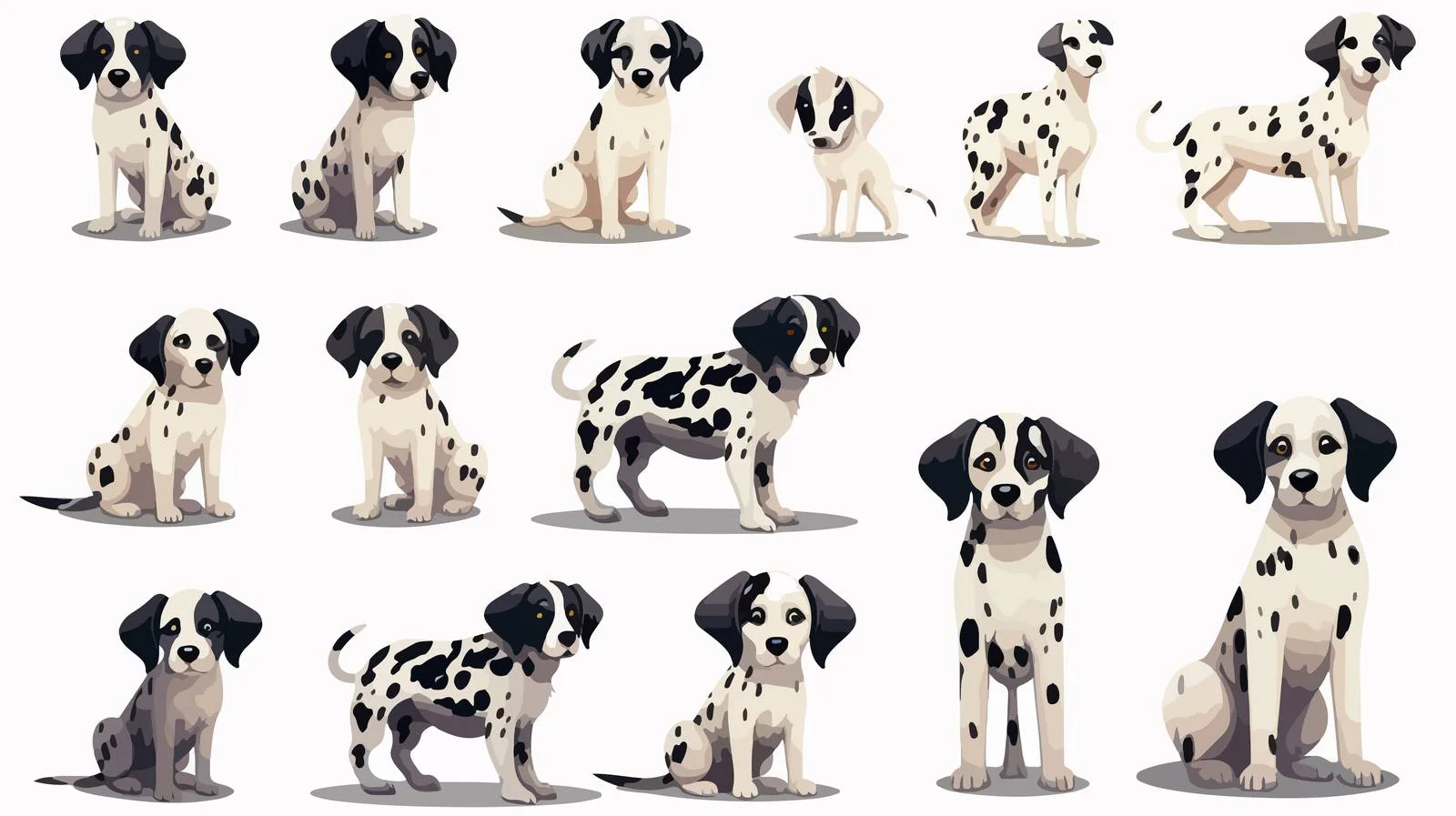 Dalmatian Dog Pose Bundle — free download from Dotvec