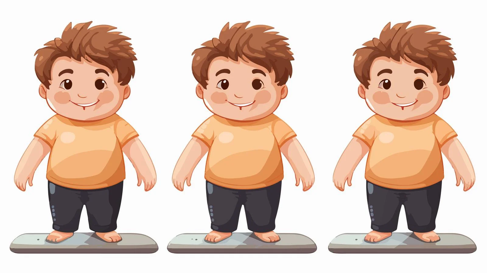 Charming Kid with Weight Scale Cartoon — free download from Dotvec