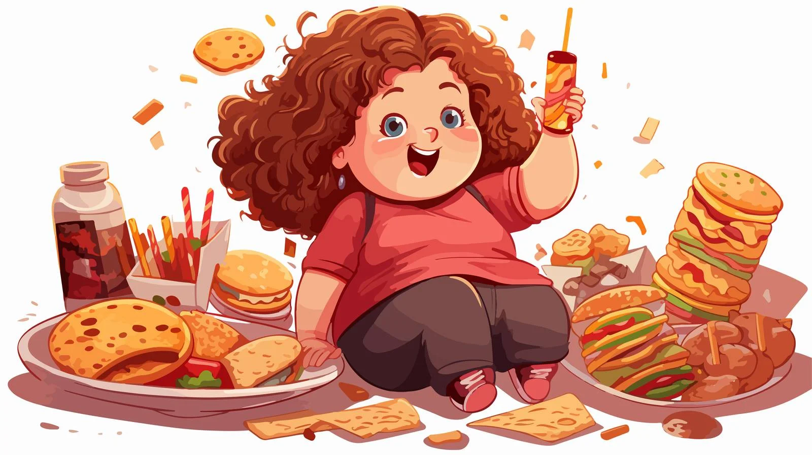 Sweet Child Indulging Cartoon Illustration — free download from Dotvec