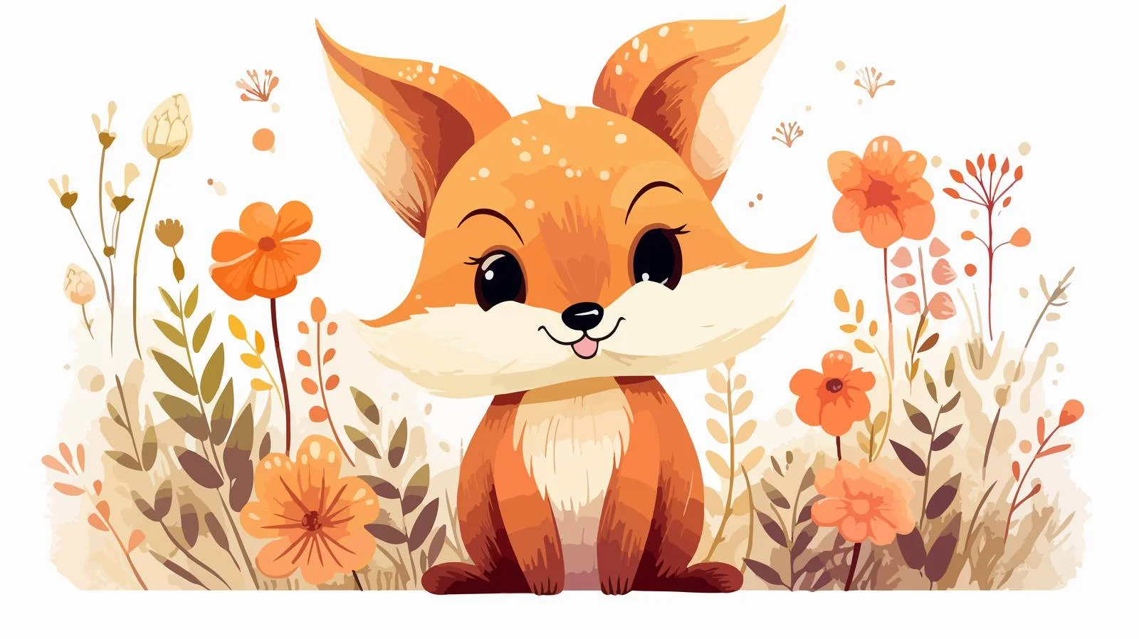Floral Animal Cartoon Vector Illustration — free download from Dotvec