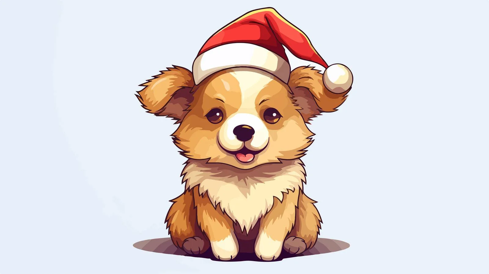 Adorable Dog Cartoon with Santa Hat — free download from Dotvec