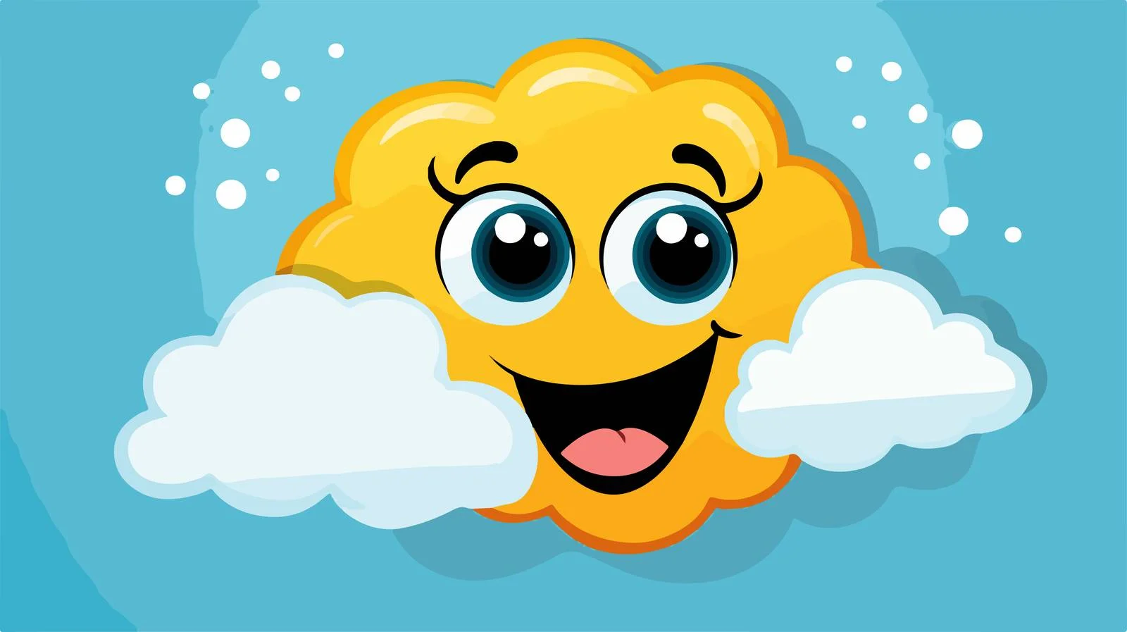 Cheerful Cartoon Face with Thought Bubble — free download from Dotvec