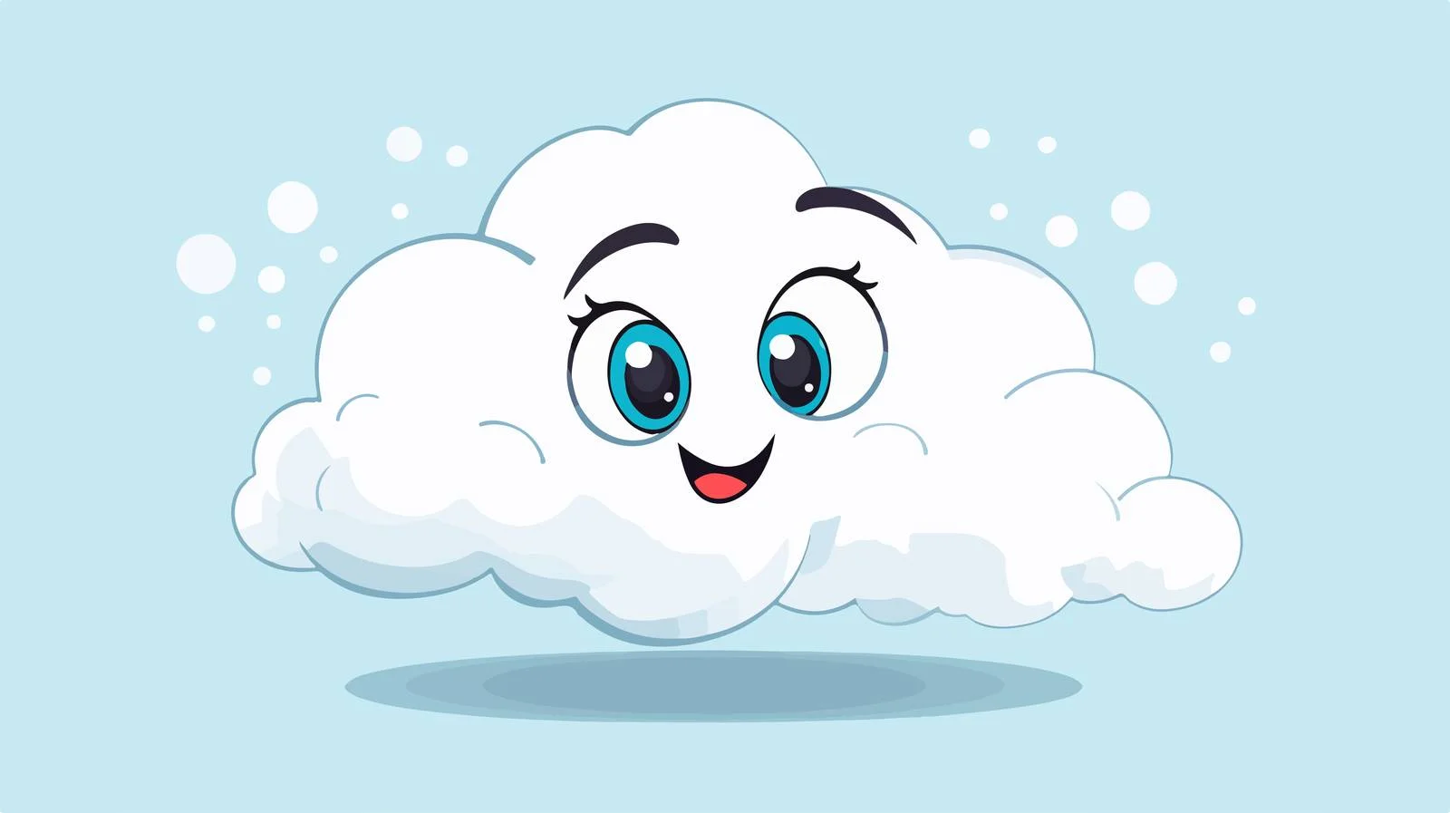 Cheerful cartoon character with thought bubble — free download from Dotvec