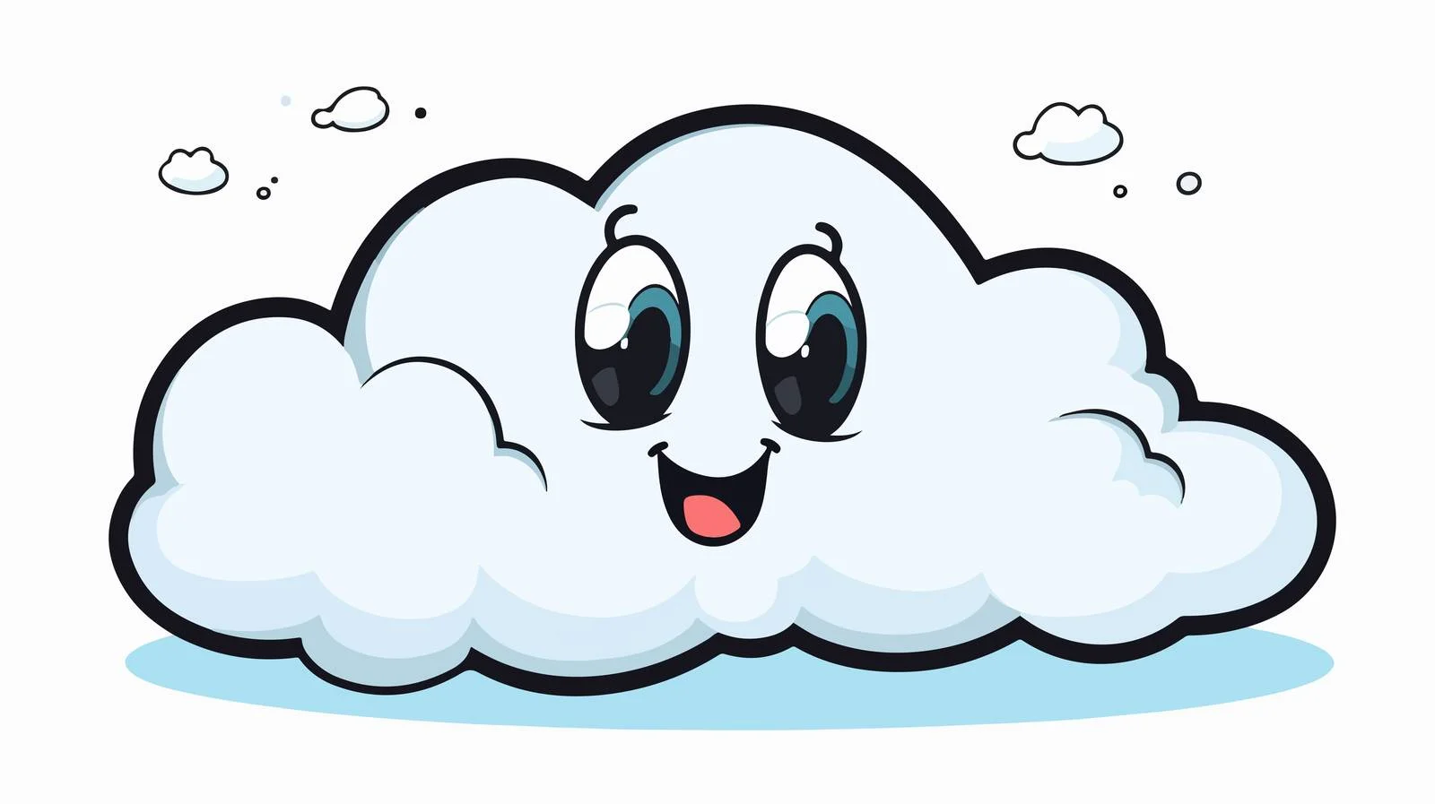 Cheerful Cartoon Face with Thought Bubble — free download from Dotvec