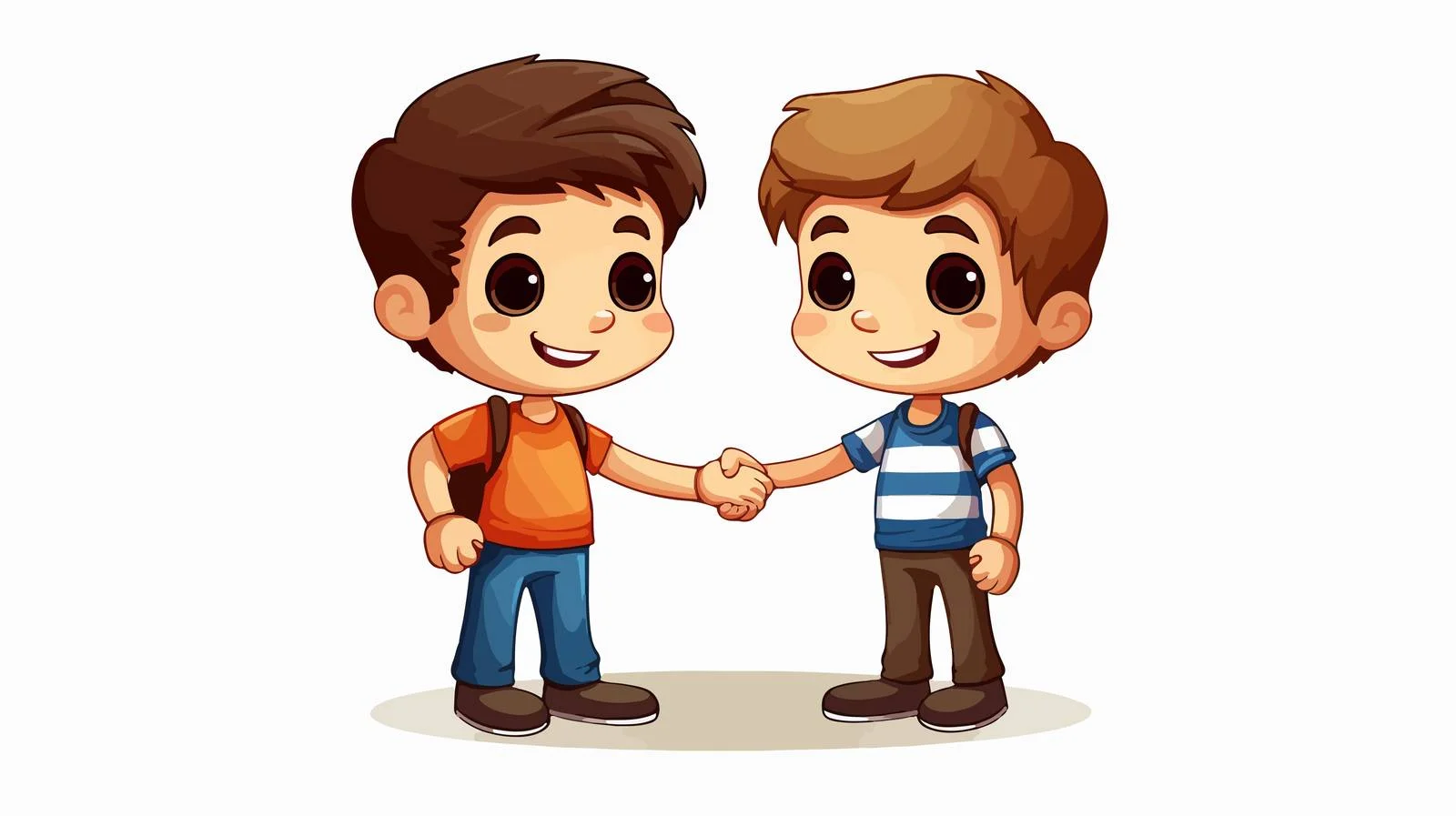 Joyful Kid Cartoon Vector Handshake Illustration — free download from Dotvec
