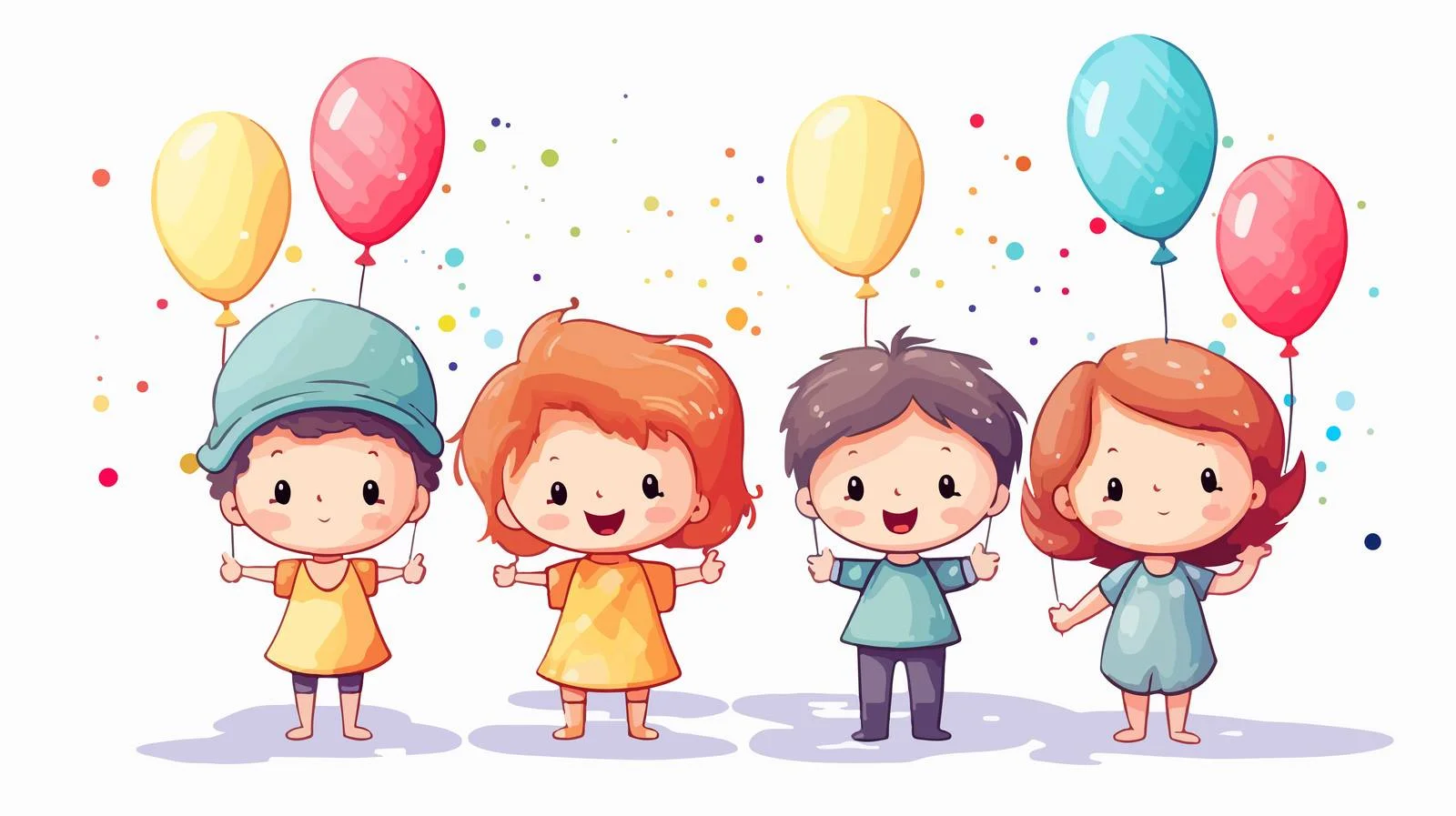 Joyful Kids Birthday Celebration Card — free download from Dotvec