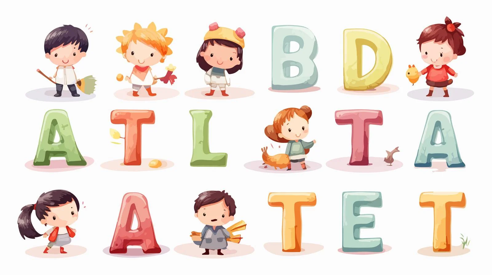 Alphabet Cartoon Vector for Kids — free download from Dotvec