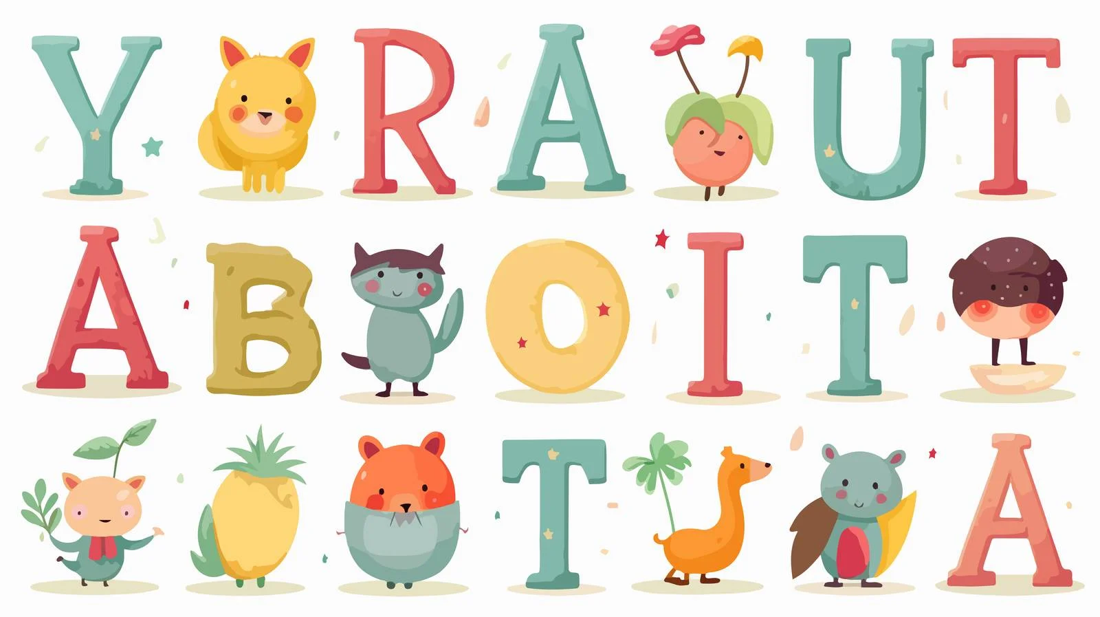 Kid Alphabet Cartoon Vector Set Illustration — free download from Dotvec