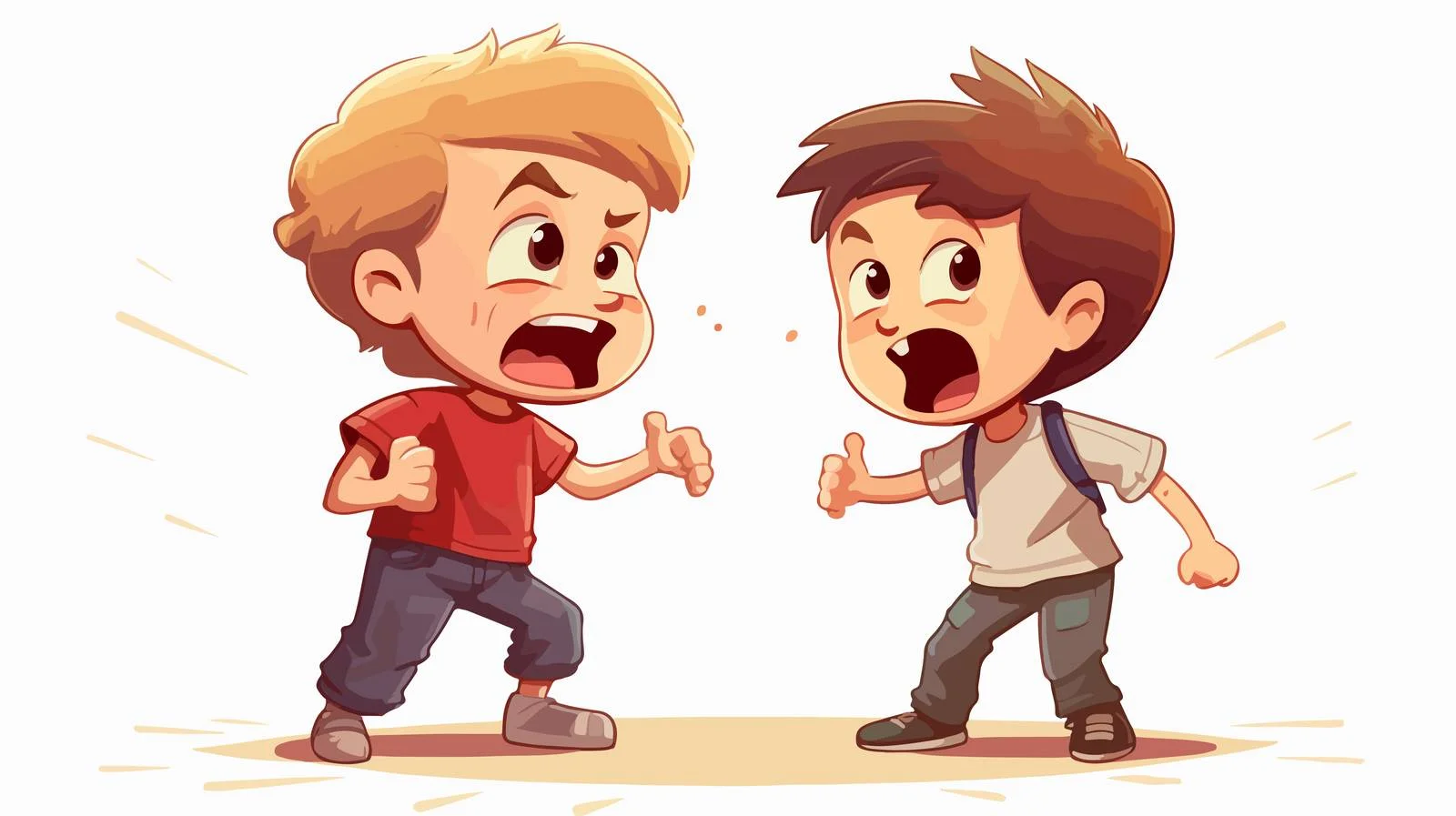 Boys Cartoon Conflict Illustration — free download from Dotvec