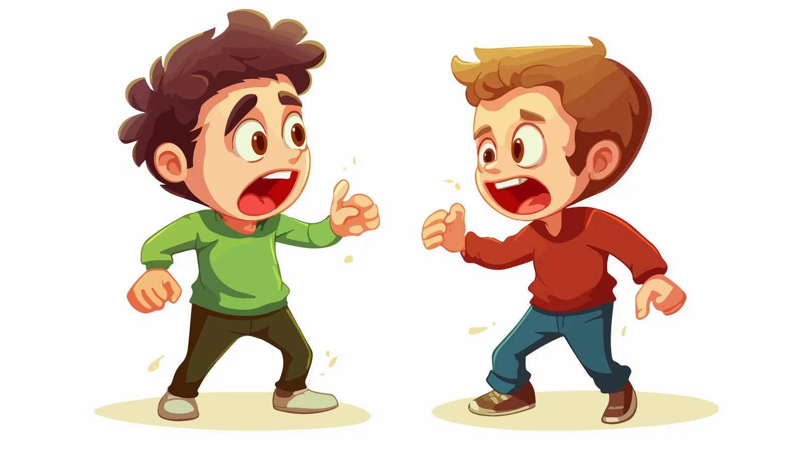 Childhood Disagreement: Cartoon Illustration — free download from Dotvec
