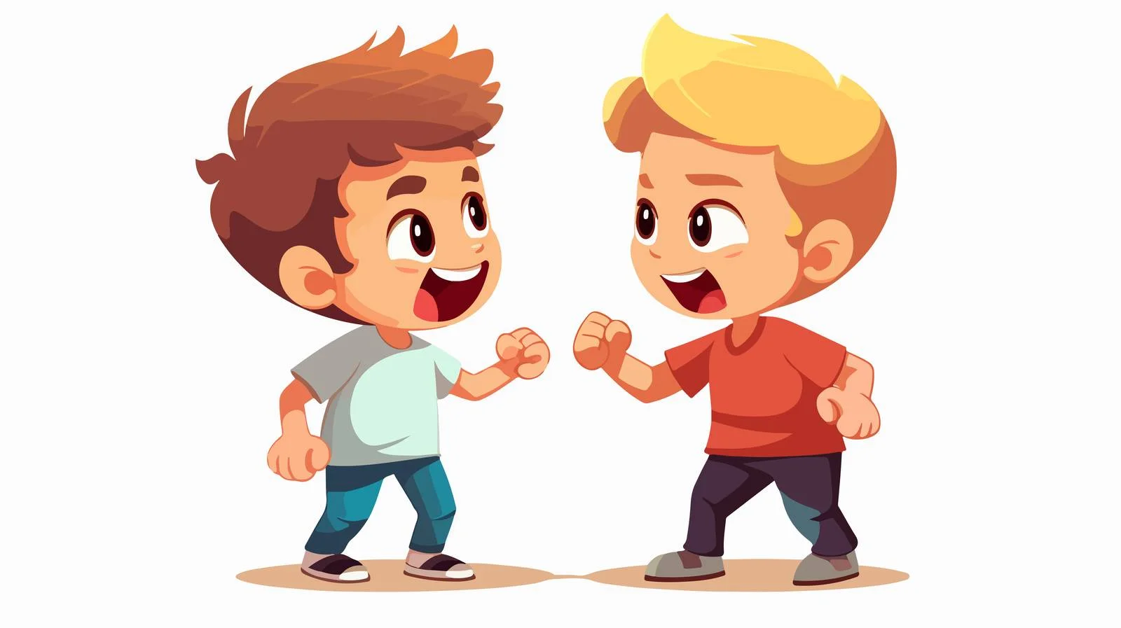 Cartoon Boys Arguing Playfully — free download from Dotvec