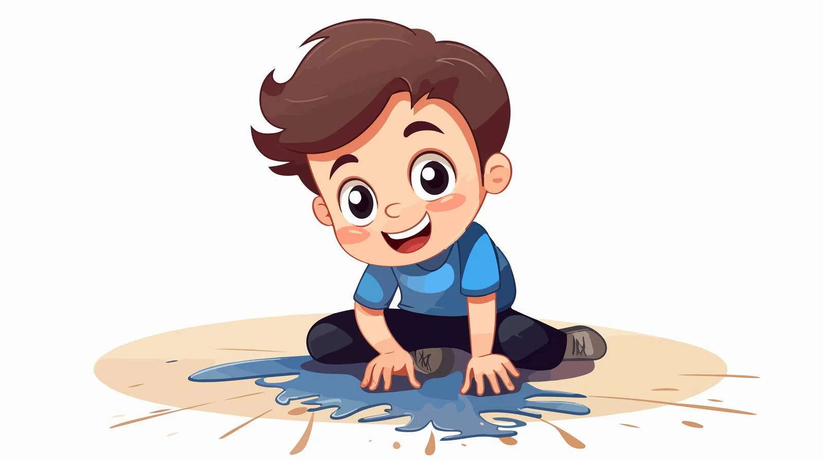 Adorable Child Cleaning Cartoon Illustration — free download from Dotvec