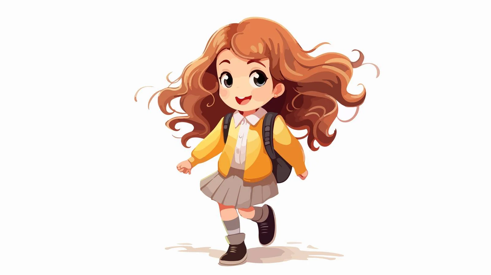 Adorable Girl Back to School Cartoon — free download from Dotvec