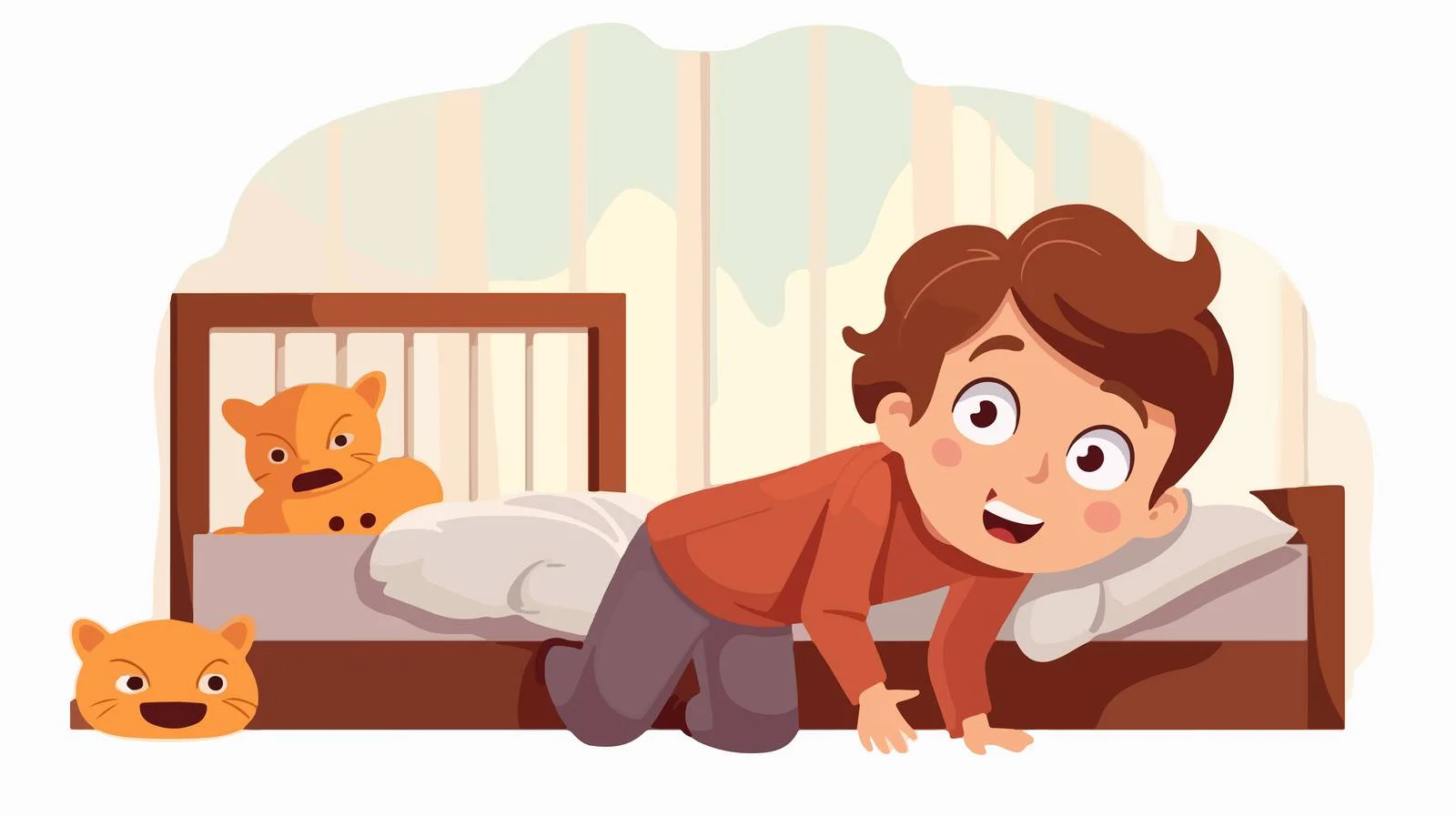 Child Illness Bedtime with Parent Cartoon — free download from Dotvec