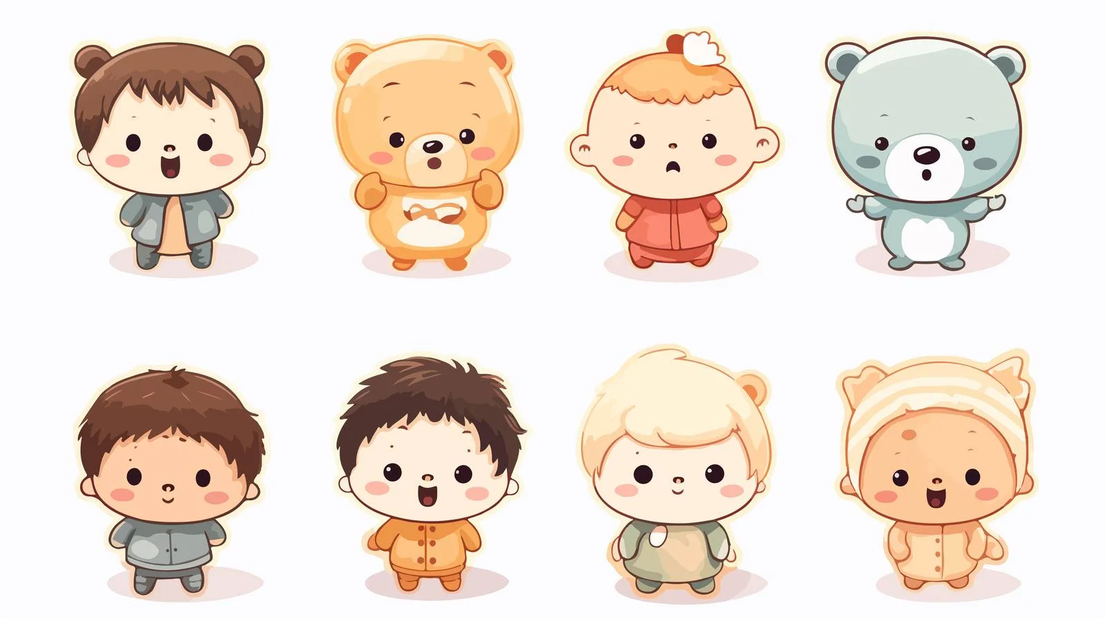 Kids Greeting Card Vector Set Bundle — free download from Dotvec