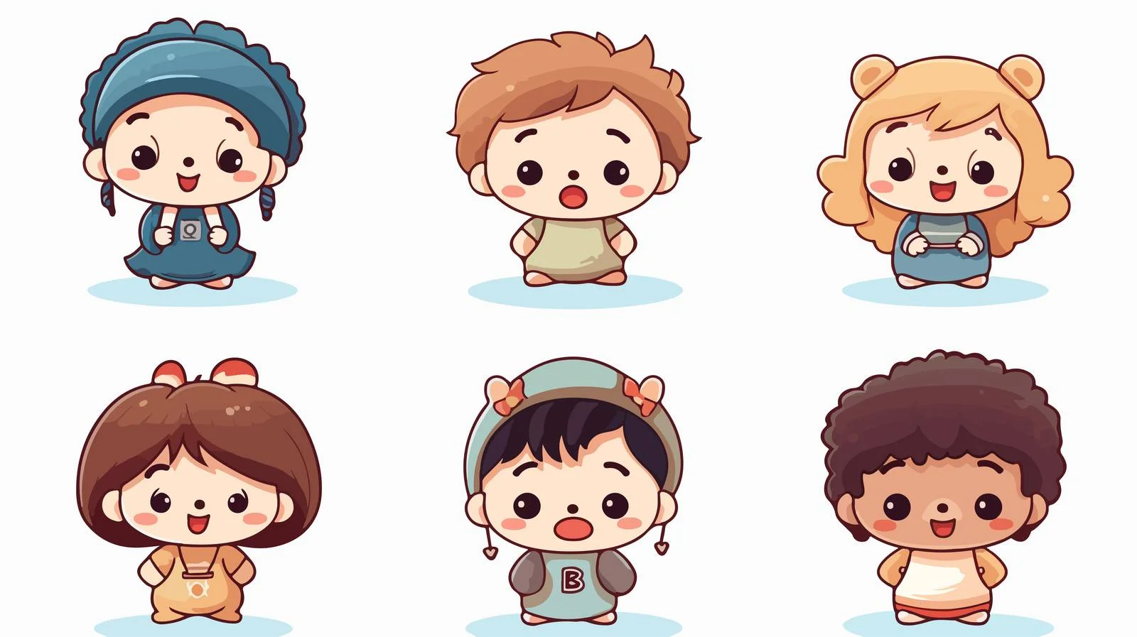 Adorable Kids Greeting Card Vector Bundle — free download from Dotvec