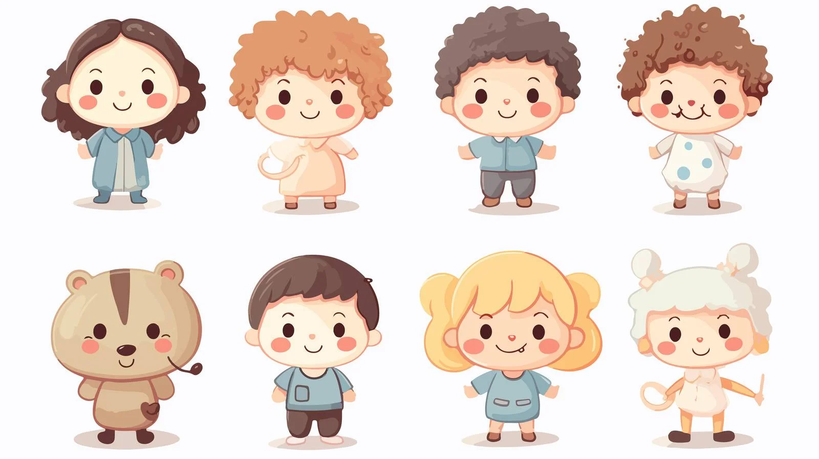 Adorable Kids Greeting Card Vector Bundle — free download from Dotvec