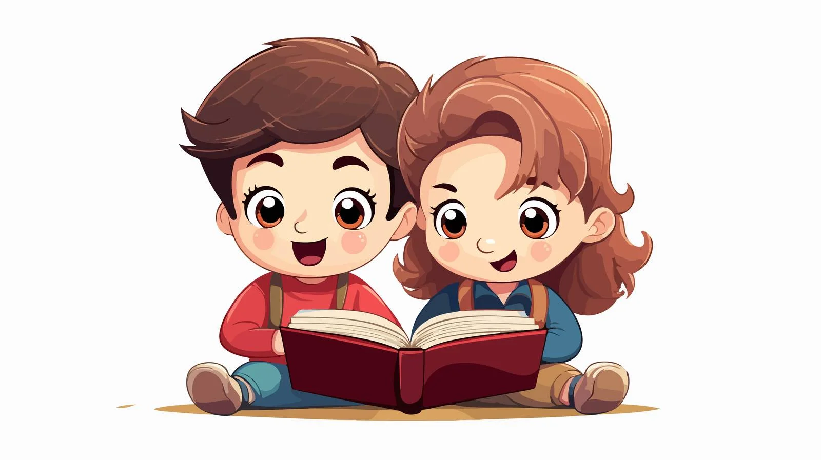Children Reading Book for Education Illustration — free download from Dotvec