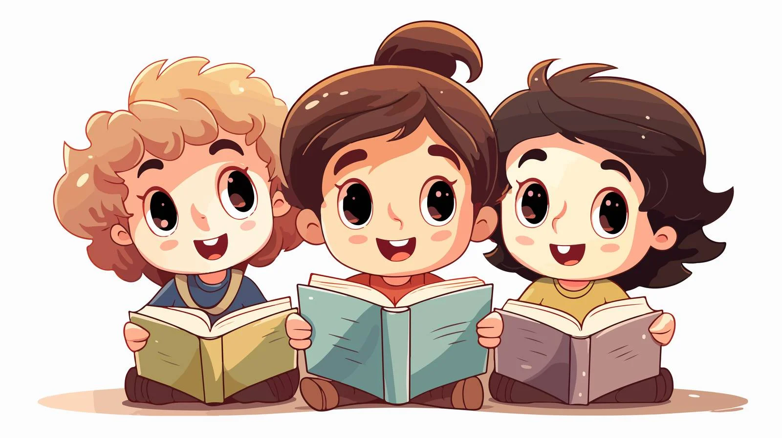 Children's Educational Book Reading Illustration — free download from Dotvec