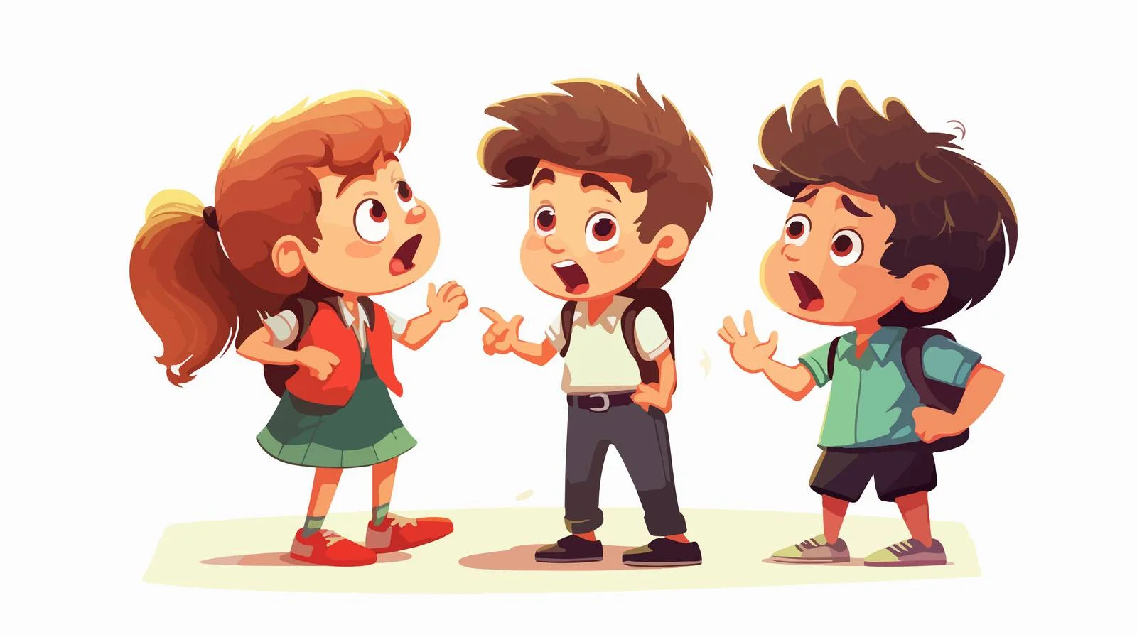 School Kids Arguing Slightly - Image — free download from Dotvec