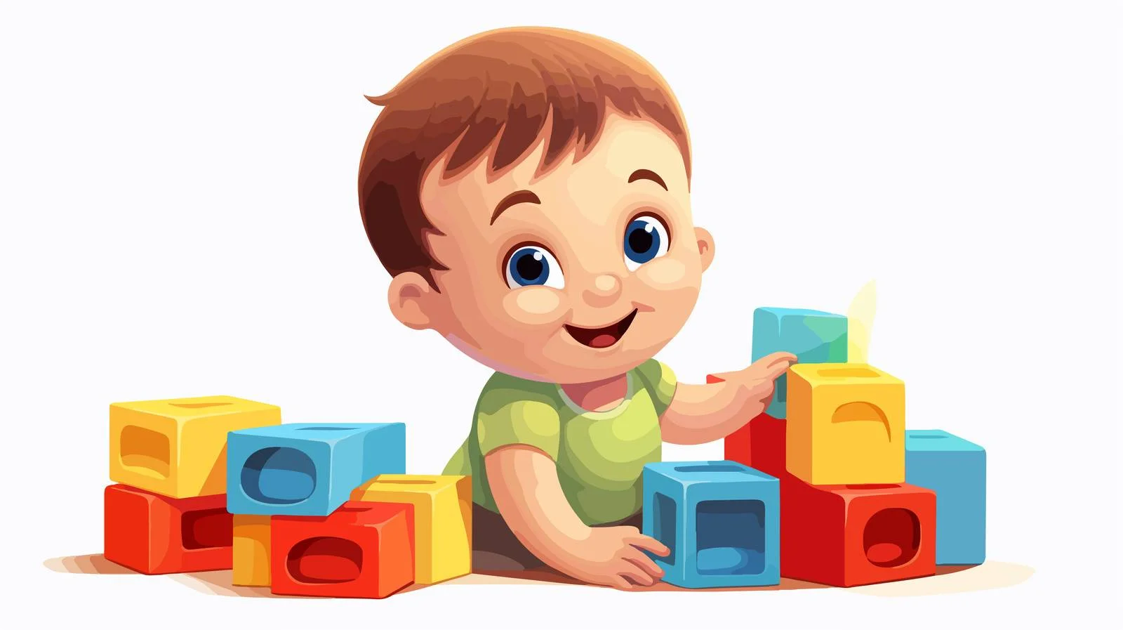 Playful Baby with Colorful Bricks — free download from Dotvec