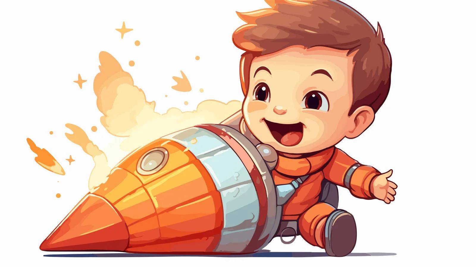 Adorable Baby Boy Playing with Rocket — free download from Dotvec