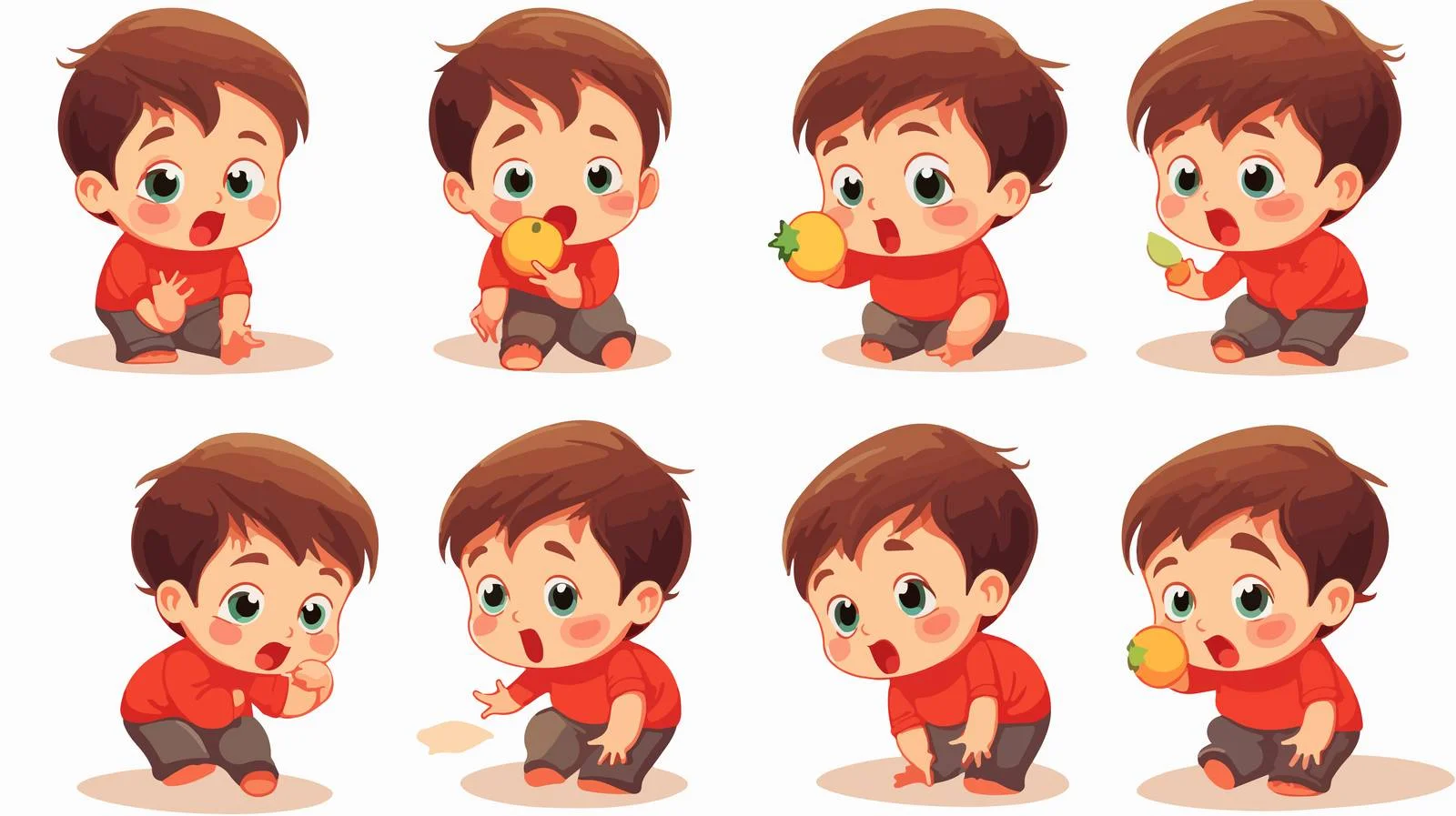 Toddler Rejects Healthy Food Cartoon Illustration — free download from Dotvec