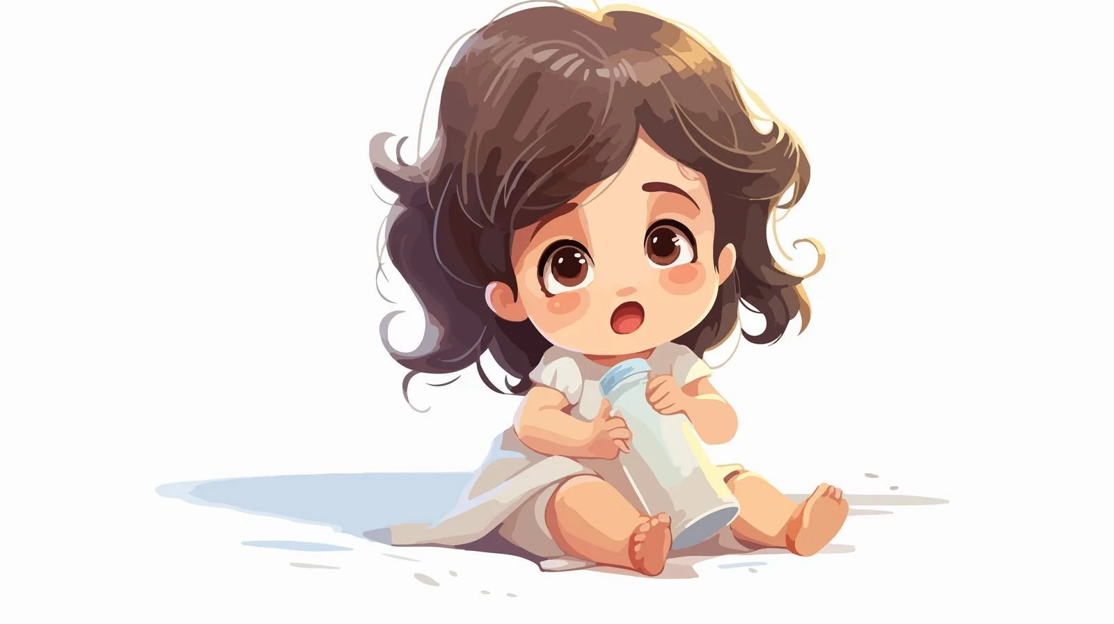 Crying Baby with Empty Milk Bottle — free download from Dotvec