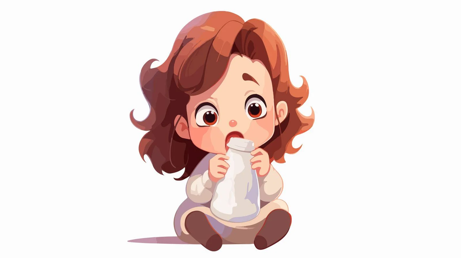 Crying Baby Holding Empty Milk Bottle — free download from Dotvec