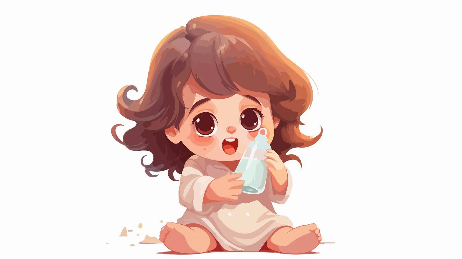Upset Baby with Empty Milk Bottle — free download from Dotvec