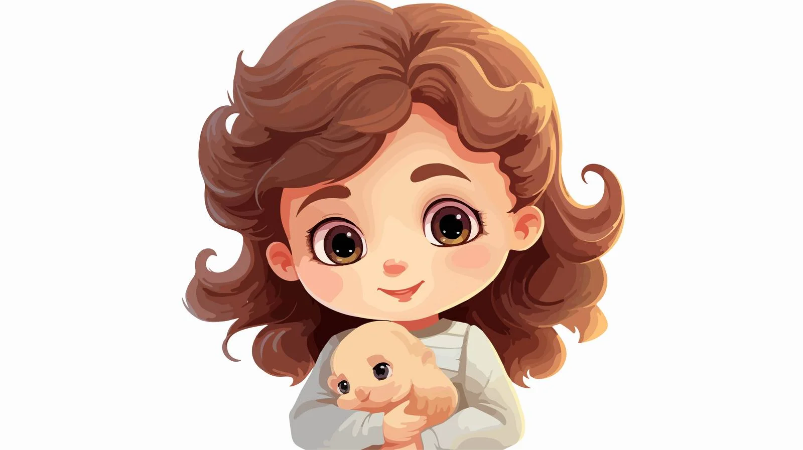 Adorable Baby Girl Hugs Sister Cartoon — free download from Dotvec
