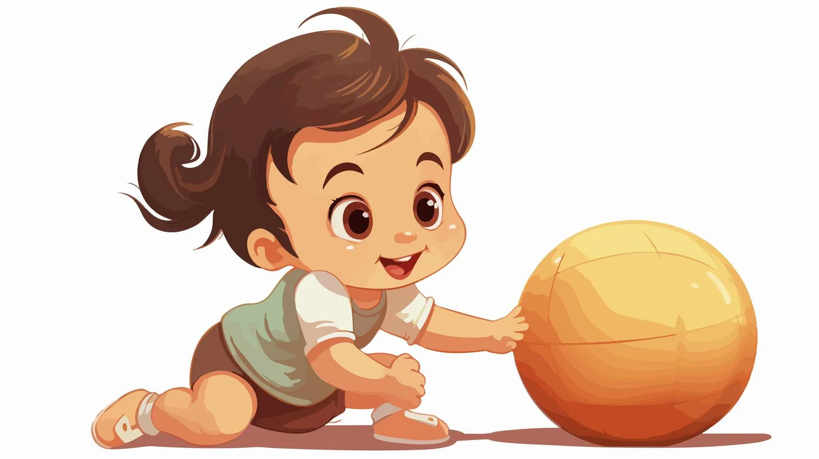Adorable Baby Girl Playing with Ball — free download from Dotvec