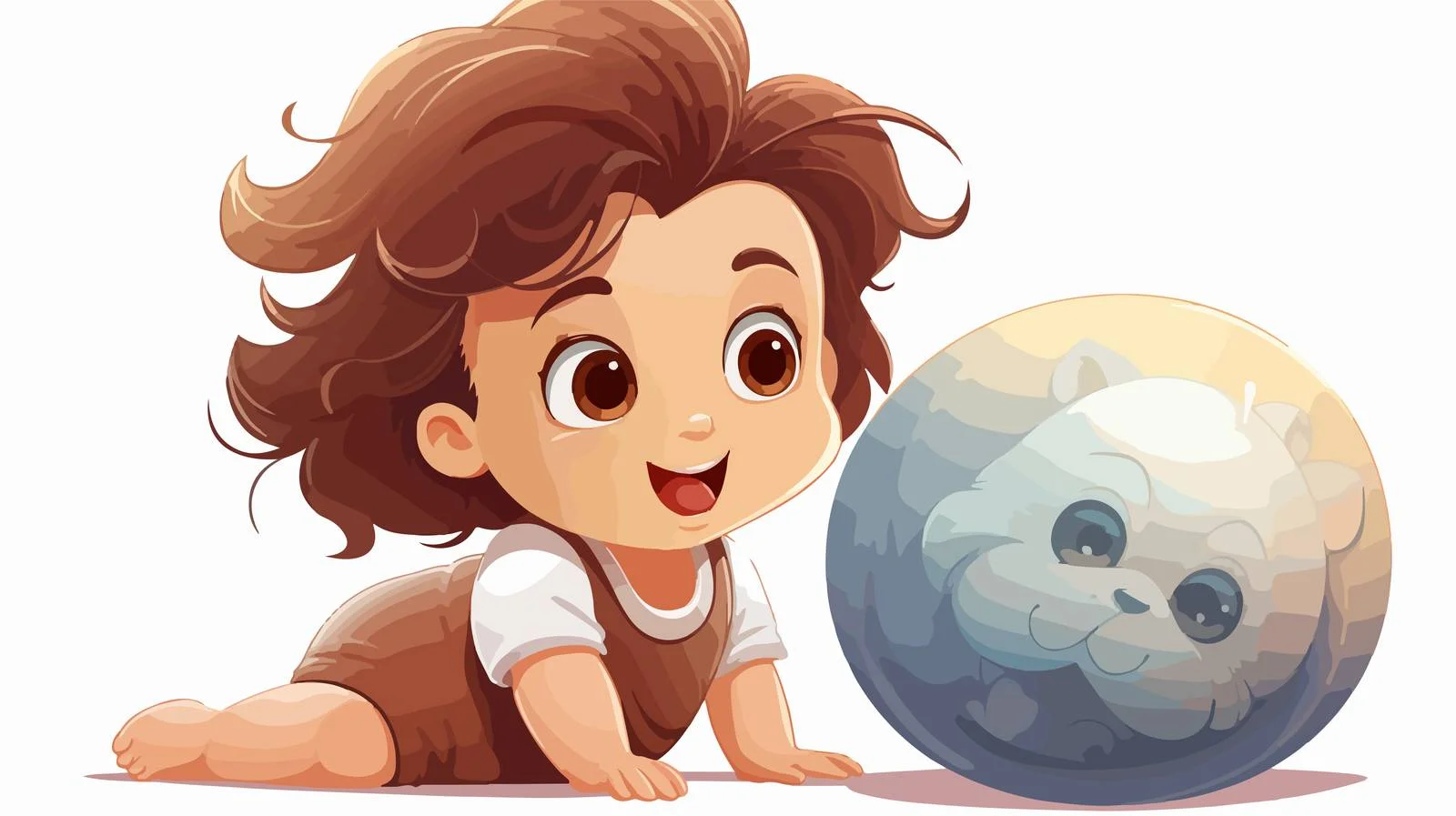 Adorable Baby Playing with Big Ball — free download from Dotvec