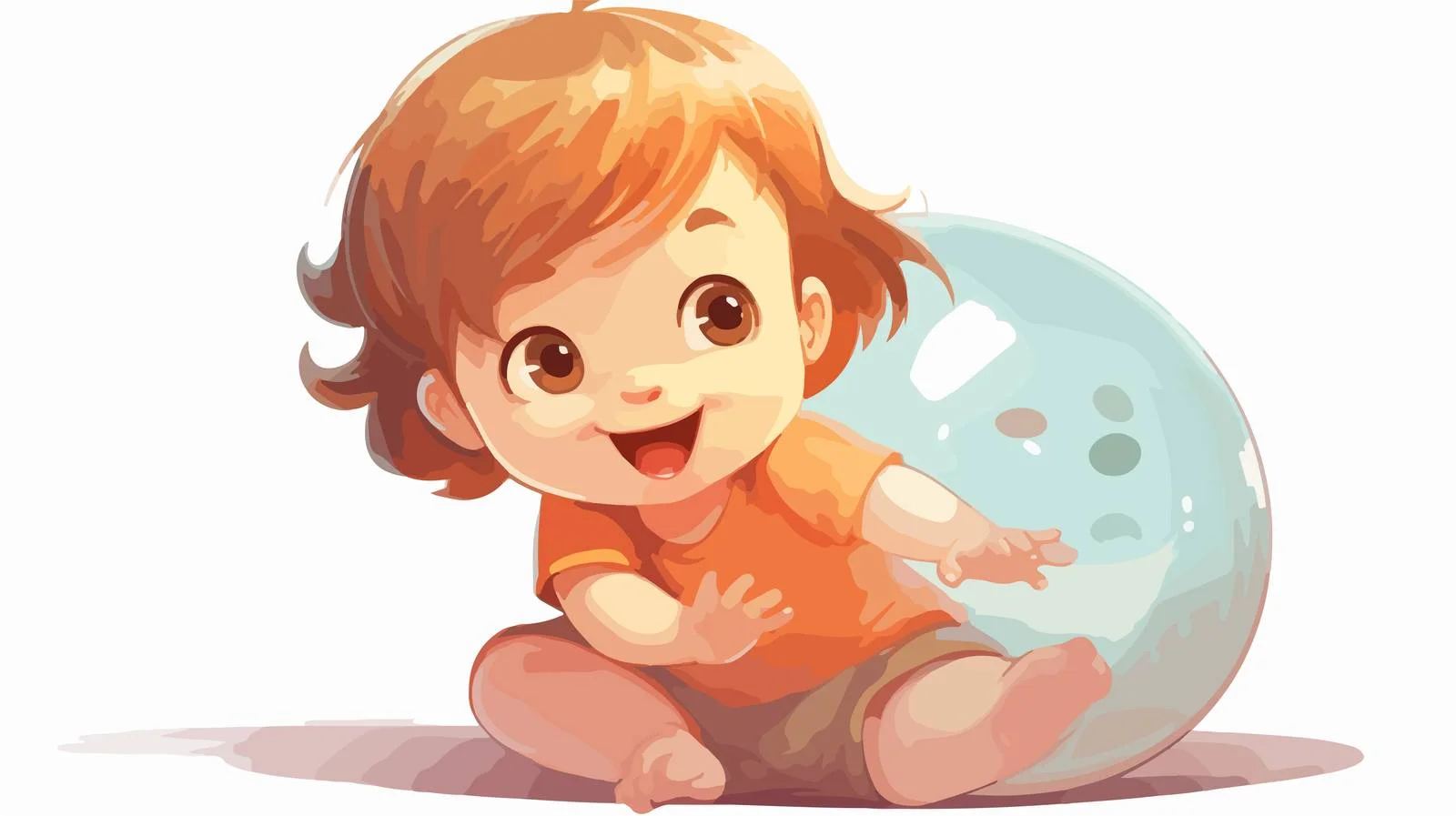 Adorable Baby Girl Playing with Large Ball — free download from Dotvec