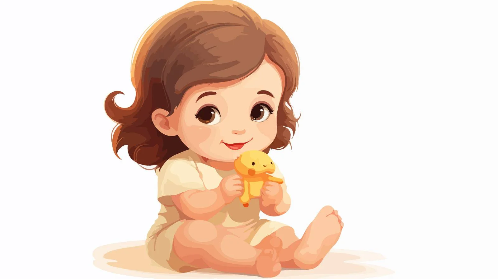 Adorable Baby Girl with Chew Toy — free download from Dotvec