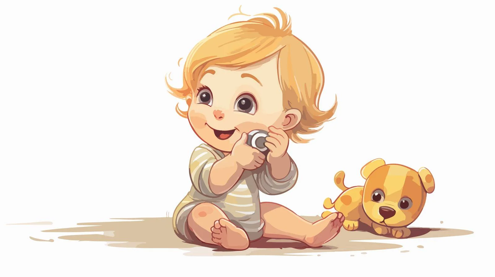 Adorable Baby Girl Playing with Chew Toy — free download from Dotvec
