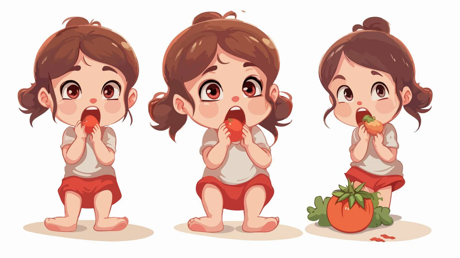 Adorable Baby Refusing Healthy Food Cartoon — free download from Dotvec