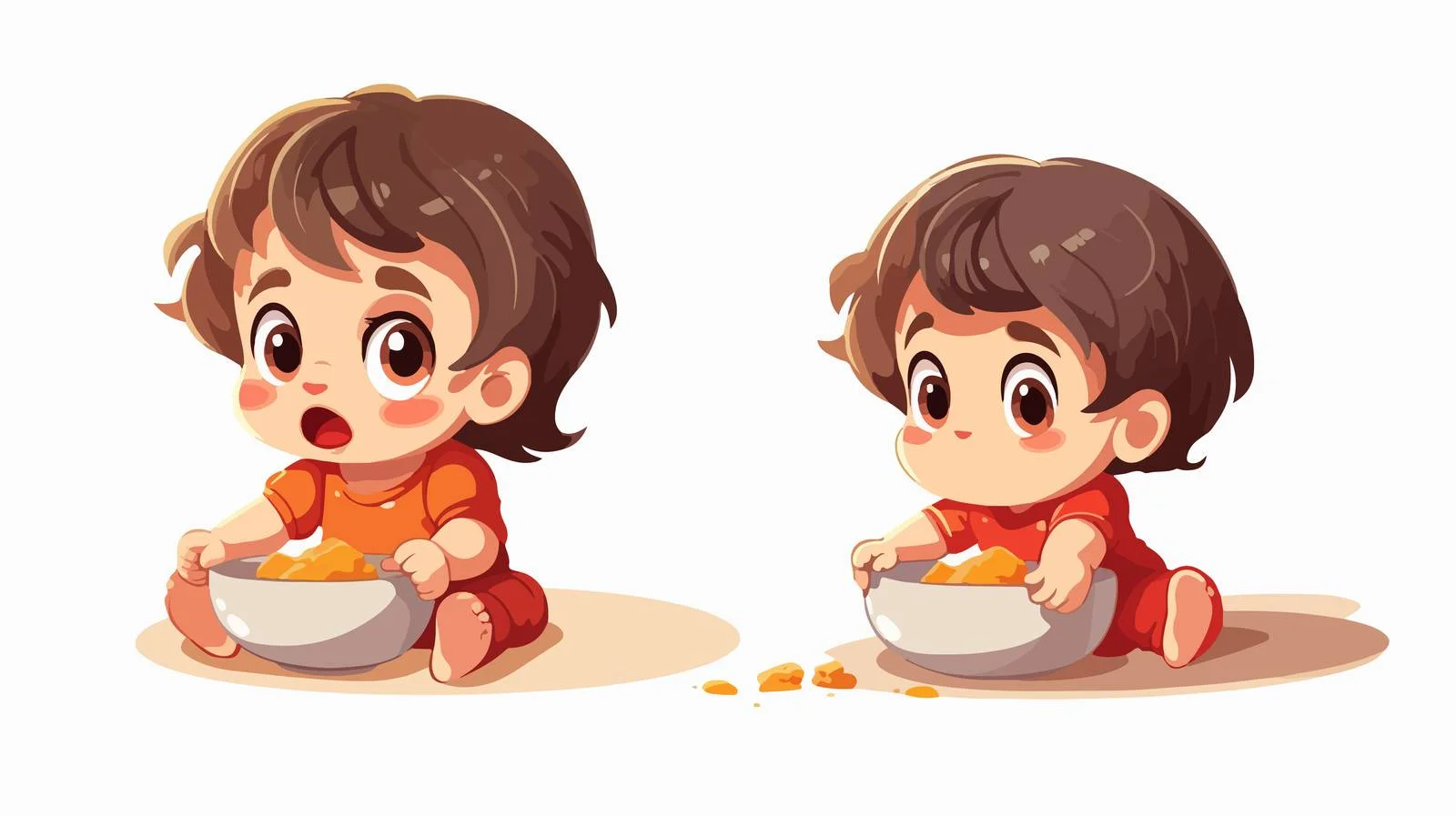 Adorable Baby Girl refusing Healthy Food Cartoon — free download from Dotvec