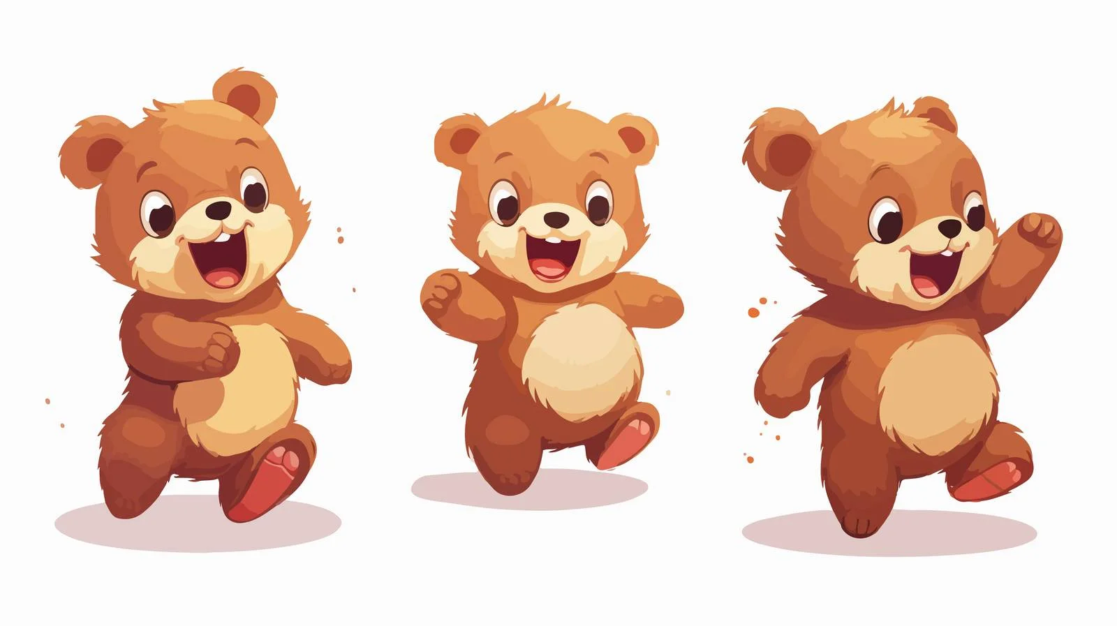 Energetic Bear Cartoon Joyful Jumping — free download from Dotvec