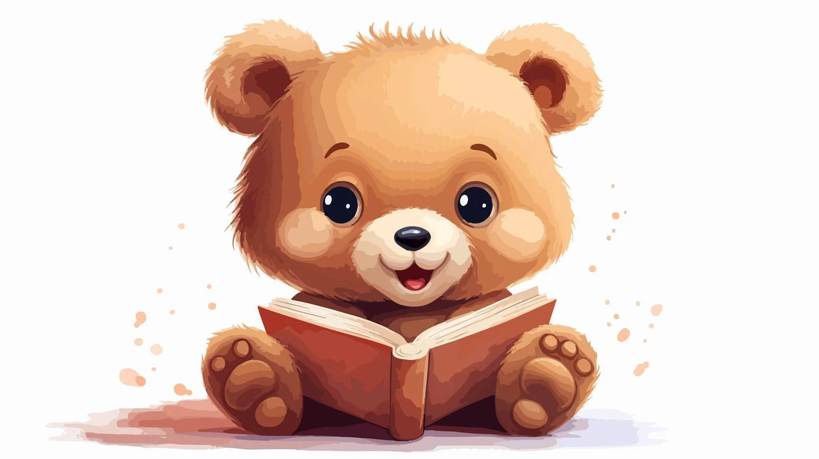 Joyful Bear Reading Cartoon — free download from Dotvec